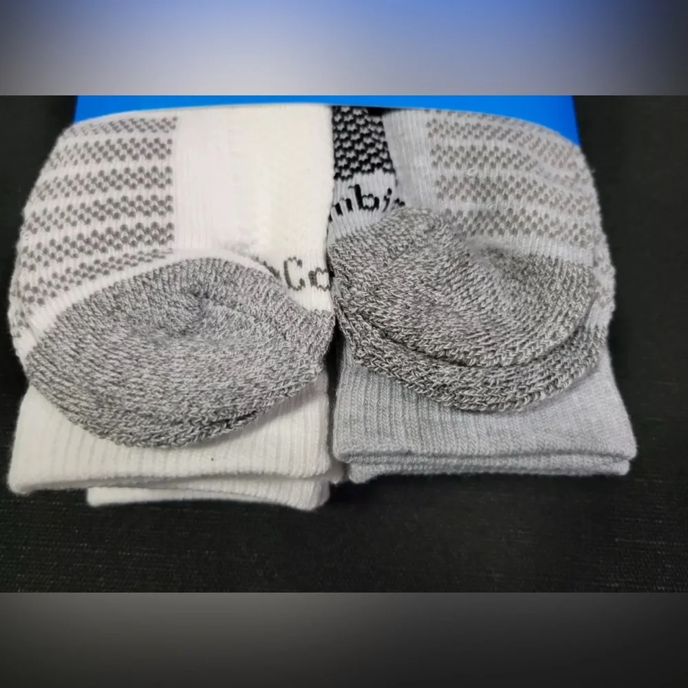 COLOMBIA athletic Cushioned crew socks  White/gray